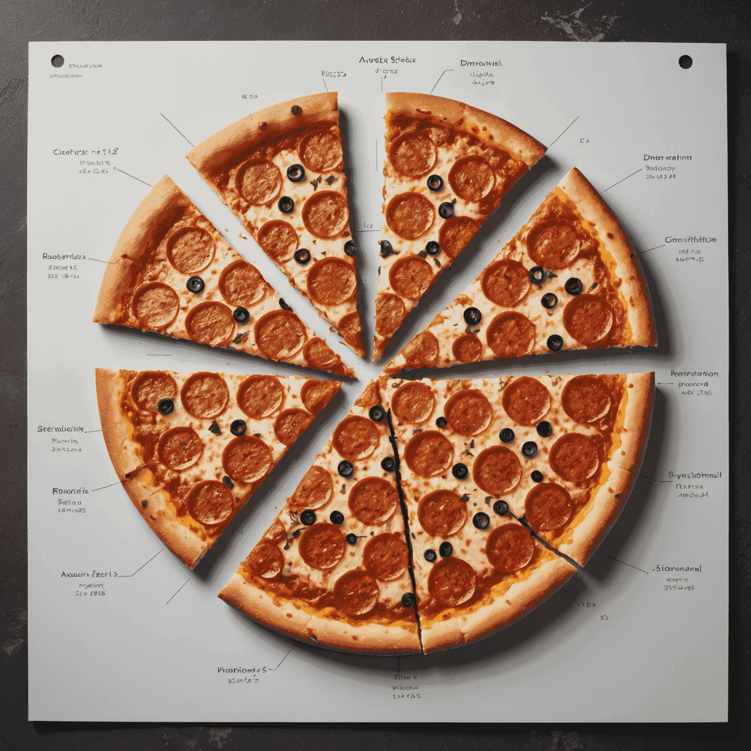 A graph showing the binomial distribution of Plinkoaxis results, with pizza slices representing different prize outcomes